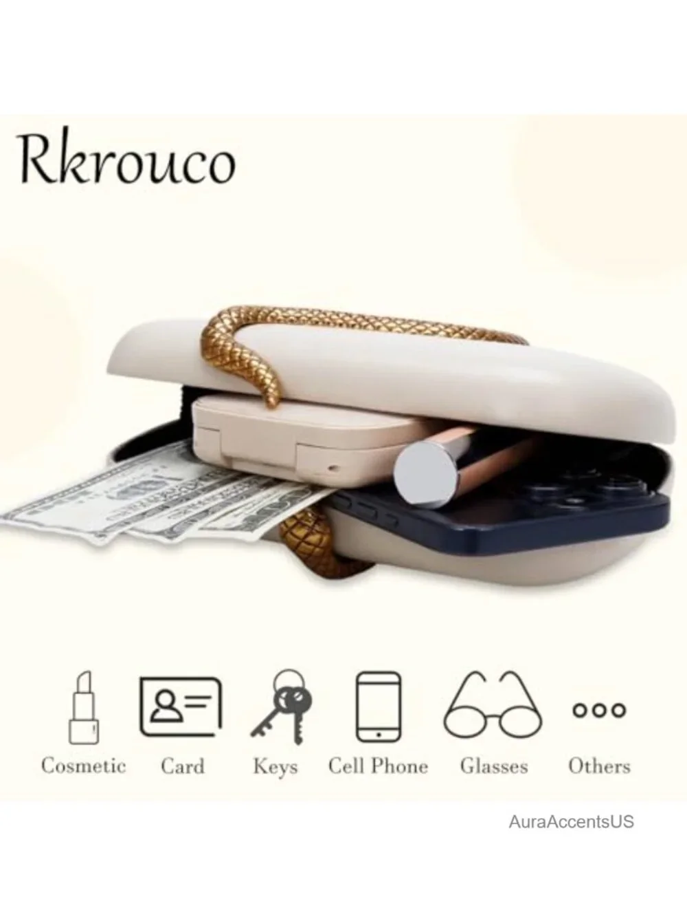 Vintage PU Leather Evening Clutch Purse with Detachable Chain - Crossbody